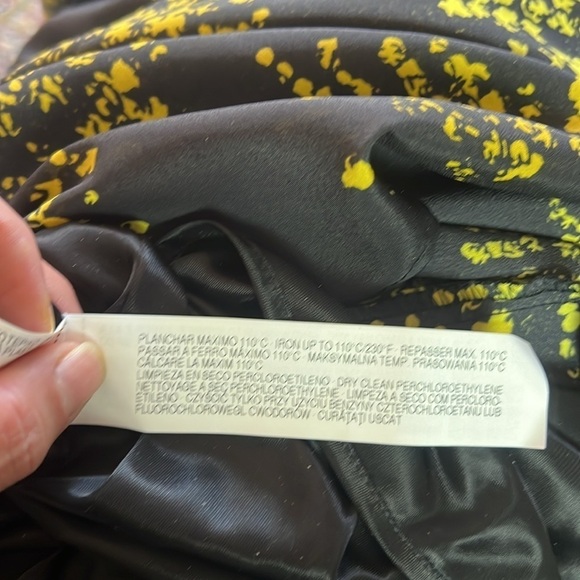 Zara TRF Collection Black Yellow Abstract Print Short Mini Dress Size M - Picture 13 of 17